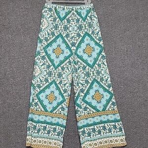 Shein Wide Leg Silky Floral Pants Size S